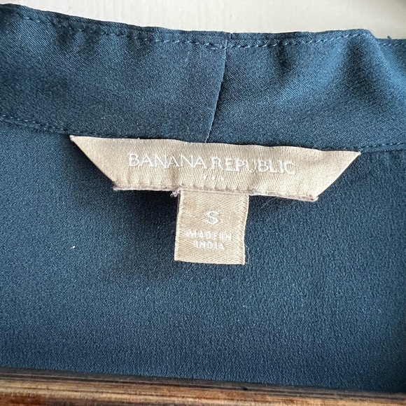 Banana Republic Deep Teal Blue V-Neck Blouse - Picture 3 of 8